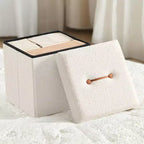 LEDREM Pouf Contenitore Pieghevole Piccolo, Sgabello Poggiapiedi, 38 x 38 x 38 cm, Pouf con Contenitore, Carico fino a 300 kg