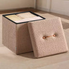 LEDREM Pouf Contenitore Pieghevole Piccolo, Sgabello Poggiapiedi, 38 x 38 x 38 cm, Pouf con Contenitore, Carico fino a 300 kg