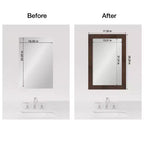 Amanti Art Cornice Decorativa per Specchio da Bagno - Kit Completo, Autoadesivo, Premontato - Specchio NON Incluso - Finitura Sottile Marrone Wildwood