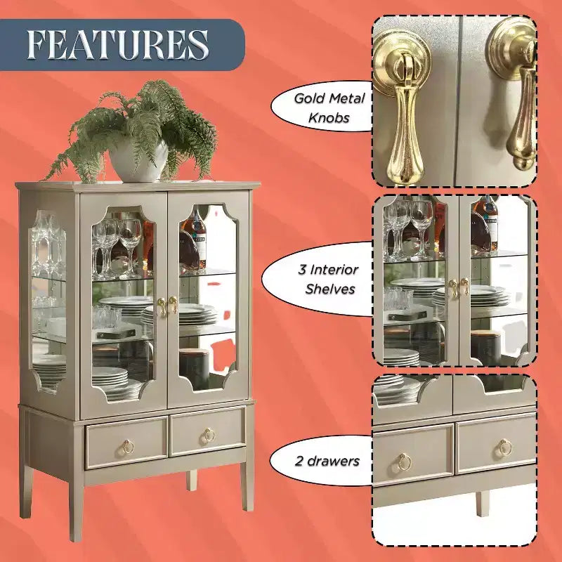 Mobile Contenitore Vetrina Versailles di Kings Brand Furniture