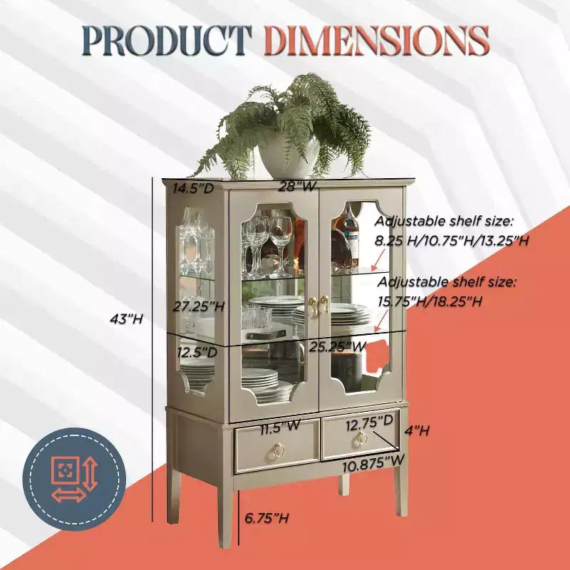 Mobile Contenitore Vetrina Versailles di Kings Brand Furniture