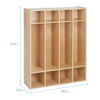 ECR4Kids Armadietto Appendiabiti a 4 Scomparti Streamline con Contenitore, Arredo per Aula