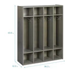 ECR4Kids Armadietto Appendiabiti a 4 Scomparti Streamline con Contenitore, Arredo per Aula
