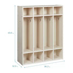 ECR4Kids Armadietto Appendiabiti a 4 Scomparti Streamline con Contenitore, Arredo per Aula