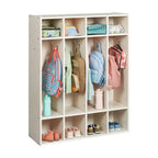 ECR4Kids Armadietto Appendiabiti a 4 Scomparti Streamline con Contenitore, Arredo per Aula