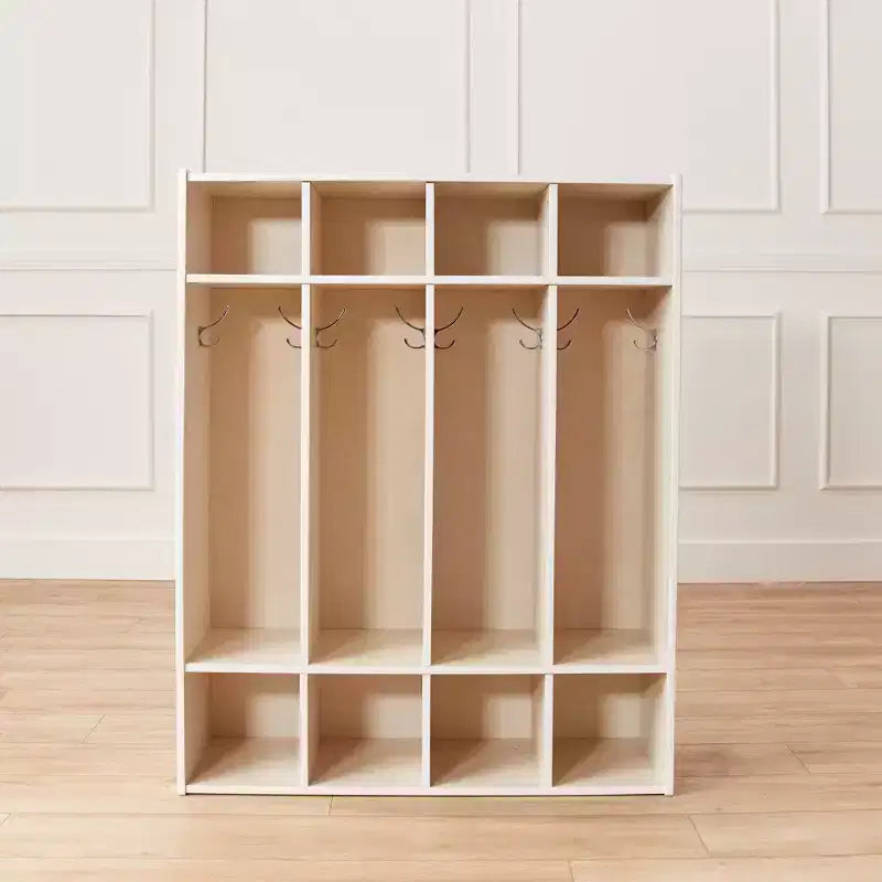ECR4Kids Armadietto Appendiabiti a 4 Scomparti Streamline con Contenitore, Arredo per Aula