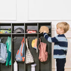 ECR4Kids Armadietto Appendiabiti a 4 Scomparti Streamline con Contenitore, Arredo per Aula