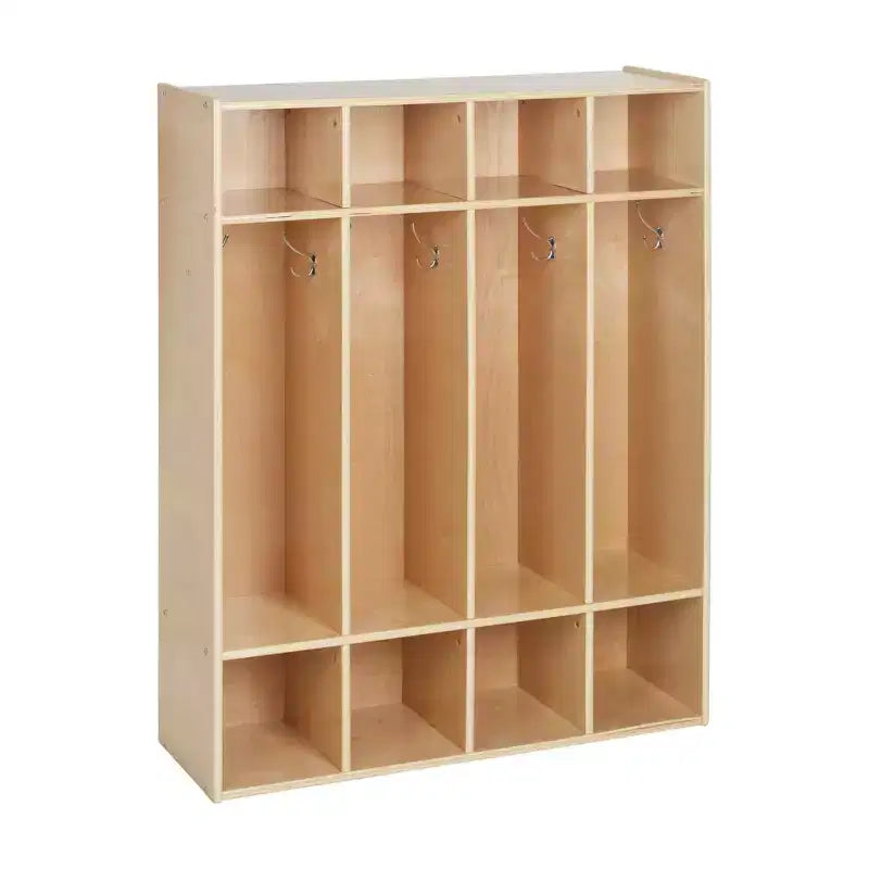 ECR4Kids Armadietto Appendiabiti a 4 Scomparti Streamline con Contenitore, Arredo per Aula