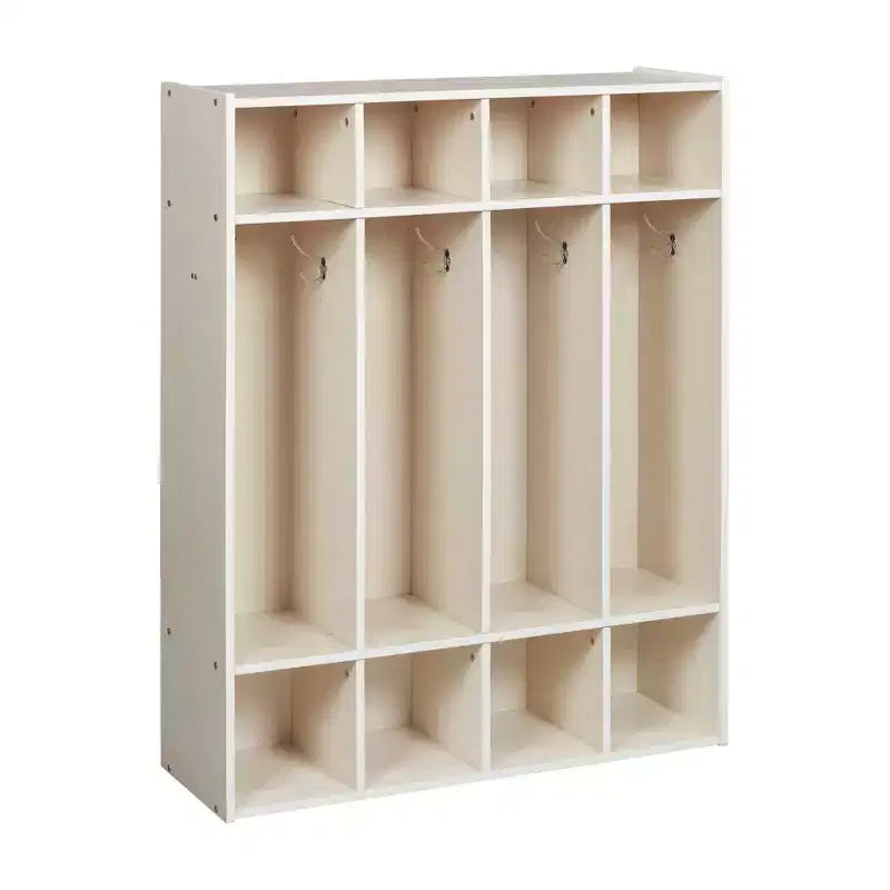 ECR4Kids Armadietto Appendiabiti a 4 Scomparti Streamline con Contenitore, Arredo per Aula