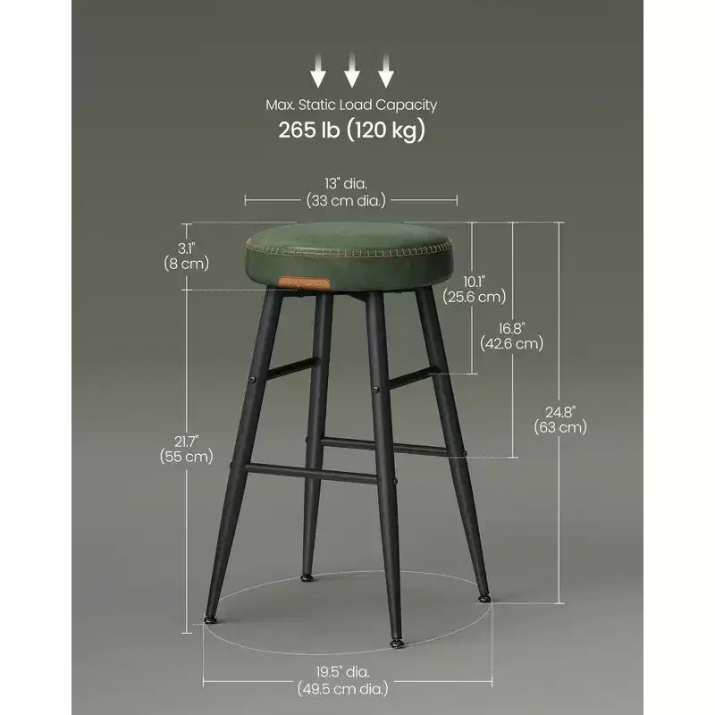 EKHO Set di 2 Sgabelli da Bar Alti 63 cm, Sgabelli da Bar Altezza Bancone, Sgabelli da Cucina