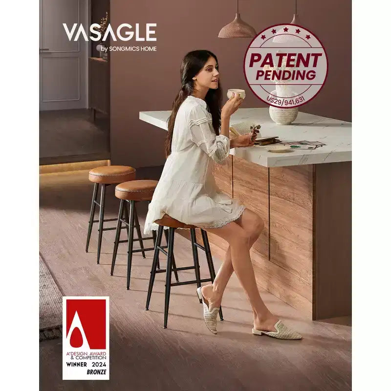 EKHO Set di 2 Sgabelli da Bar Alti 63 cm, Sgabelli da Bar Altezza Bancone, Sgabelli da Cucina