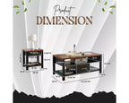 Kings Brand Furniture Sendero, Set di 3 tavolini da salotto, Tavolino da caffè moderno con set di tavolini laterali, Set di tavolini perfetti per il soggiorno