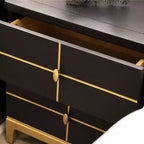 JTH LUXE Kingsly 21 Tavolino Contenitore Laterale Glamour Contemporaneo, Betulla Espresso Nera e Impiallacciatura