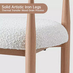 Sedie da pranzo Boucle set da 2, poltrone moderne con gambe in metallo effetto legno per cucina, soggiorno, ristorante, bar - Morden Fort