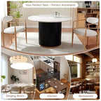 Sedie da pranzo Boucle set da 2, poltrone moderne con gambe in metallo effetto legno per cucina, soggiorno, ristorante, bar - Morden Fort
