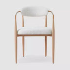 Sedie da pranzo Boucle set da 2, poltrone moderne con gambe in metallo effetto legno per cucina, soggiorno, ristorante, bar - Morden Fort