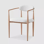 Sedie da pranzo Boucle set da 2, poltrone moderne con gambe in metallo effetto legno per cucina, soggiorno, ristorante, bar - Morden Fort
