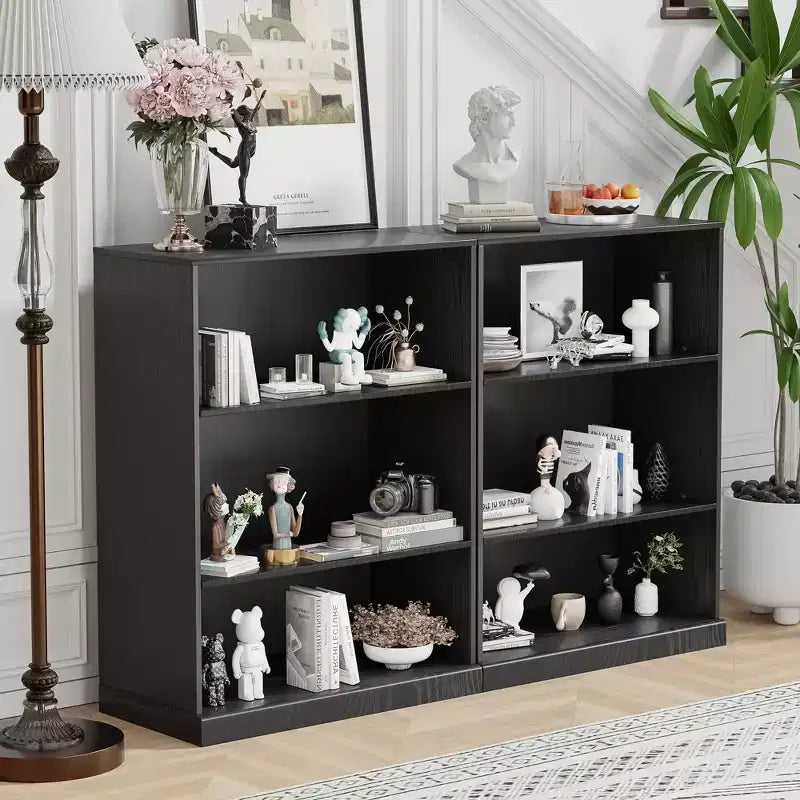 PexFix 41x31x16 Mobiletto accentato in legno con ripiano regolabile, contenitore senza anta, nero