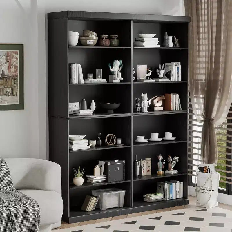 PexFix 41x31x16 Mobiletto accentato in legno con ripiano regolabile, contenitore senza anta, nero
