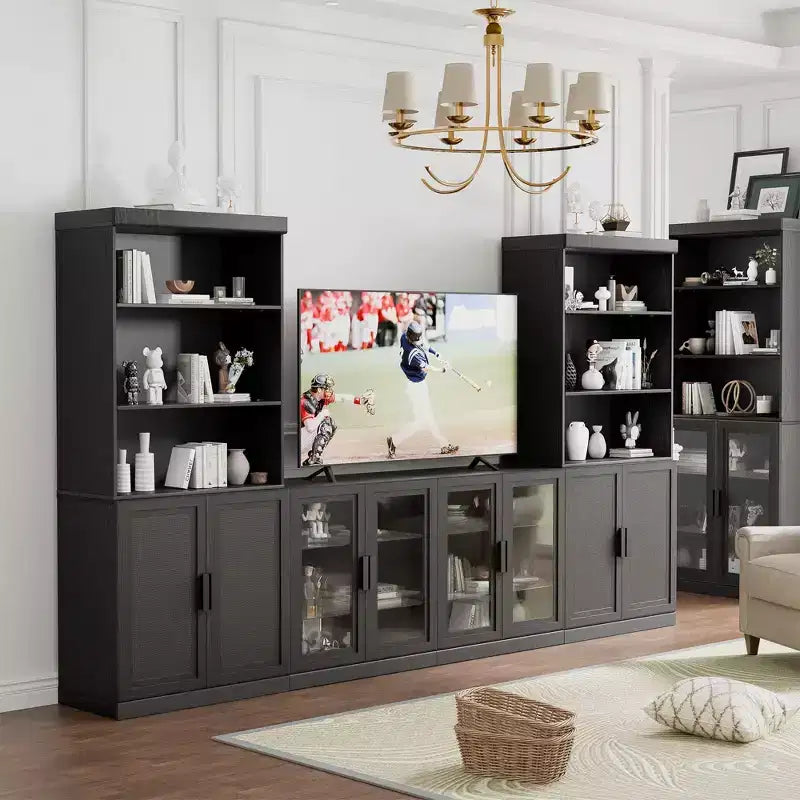 PexFix 41x31x16 Mobiletto accentato in legno con ripiano regolabile, contenitore senza anta, nero