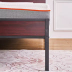 VECELO Letto Matrimoniale/King Size con Testiera in Legno, Base a Rete in Metallo Senza Necessità di Rete a Molle con Robuste Doghe in Acciaio, Marrone