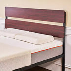 VECELO Letto Matrimoniale/King Size con Testiera in Legno, Base a Rete in Metallo Senza Necessità di Rete a Molle con Robuste Doghe in Acciaio, Marrone