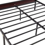 VECELO Letto Matrimoniale/King Size con Testiera in Legno, Base a Rete in Metallo Senza Necessità di Rete a Molle con Robuste Doghe in Acciaio, Marrone