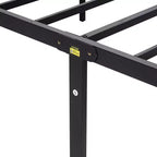 VECELO Letto Matrimoniale/King Size con Testiera in Legno, Base a Rete in Metallo Senza Necessità di Rete a Molle con Robuste Doghe in Acciaio, Marrone