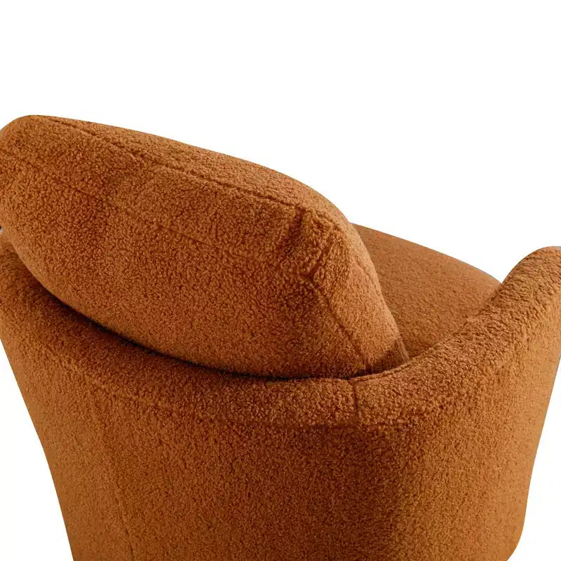 GDFStudio Sedia Girevole Bertha Imbottita in Bouclé 32 Legno e Acciaio