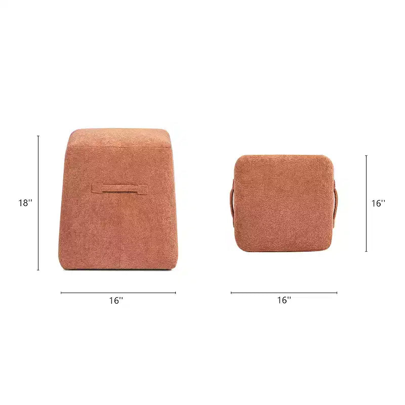 Pouf contenitore Oliver conico quadrato imbottito