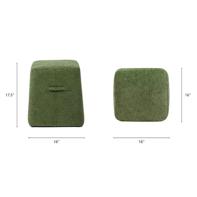 Pouf contenitore Oliver conico quadrato imbottito
