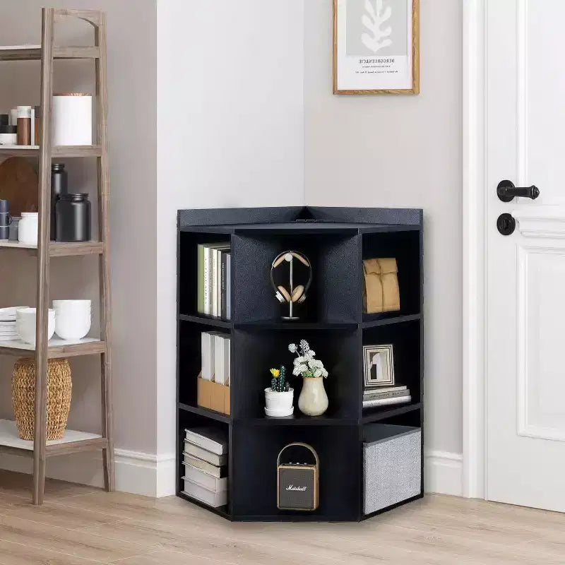 Home Imports Emporium Scaffale angolare a 9 cubi con porte USB, prese, ideale per piccoli spazi