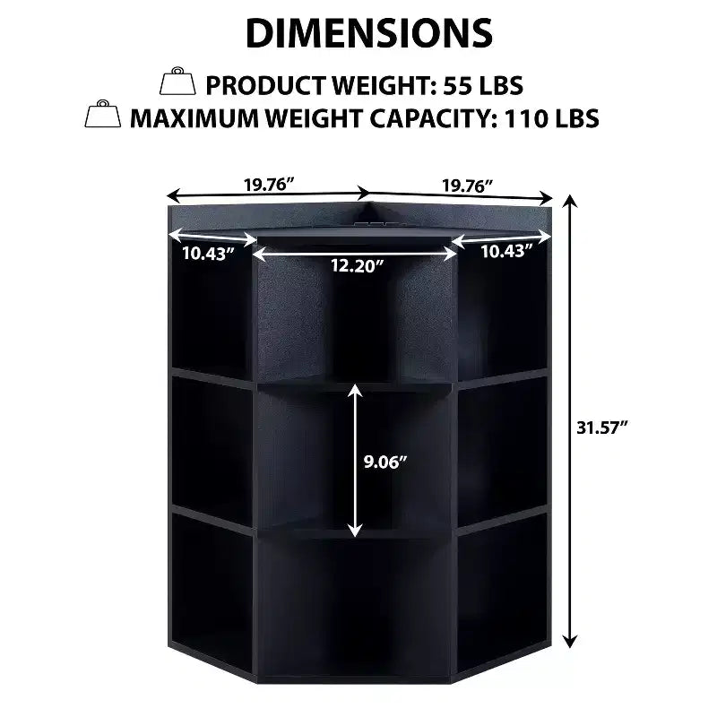 Home Imports Emporium Scaffale angolare a 9 cubi con porte USB, prese, ideale per piccoli spazi