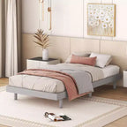 Telaio letto a piattaforma flottante con design moderno in colore grigio