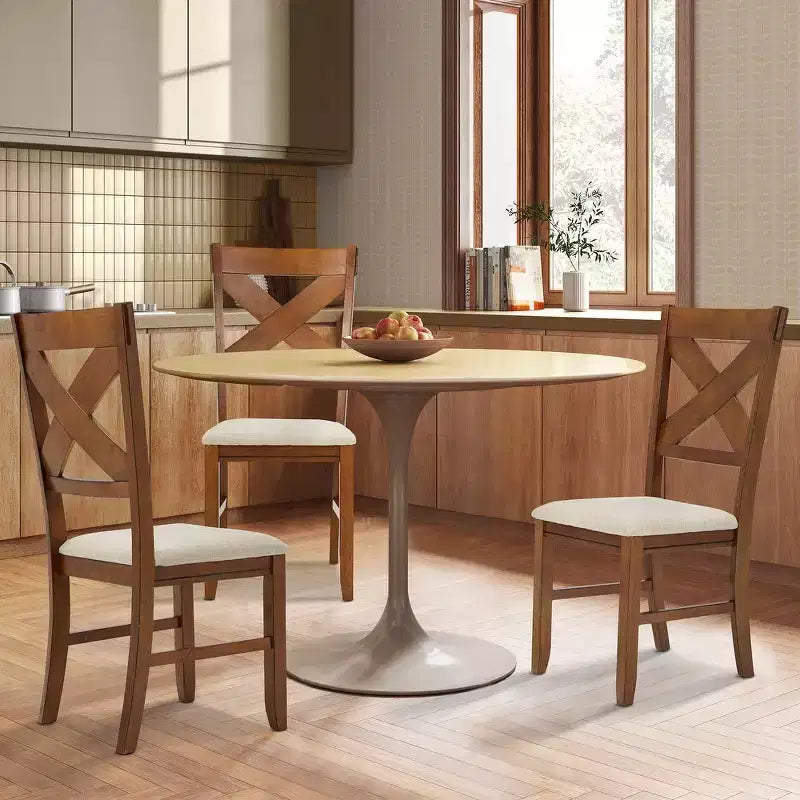 EROMMY Set di 2 sedie laterali imbottite in legno massiccio