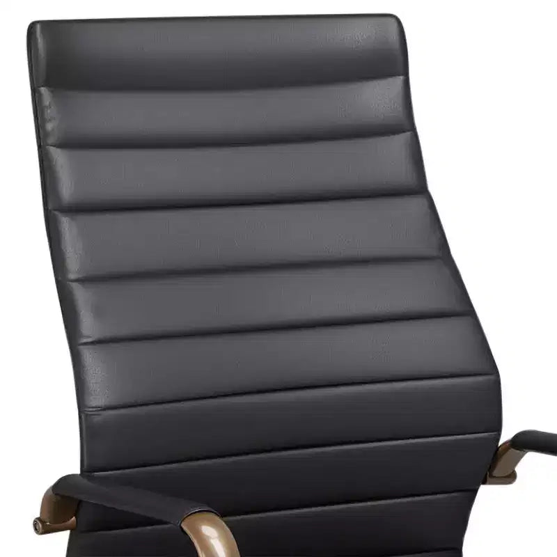 Studio 55D Sedia da ufficio regolabile in similpelle nera effetto vintage Primero