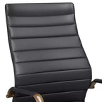 Studio 55D Sedia da ufficio regolabile in similpelle nera effetto vintage Primero