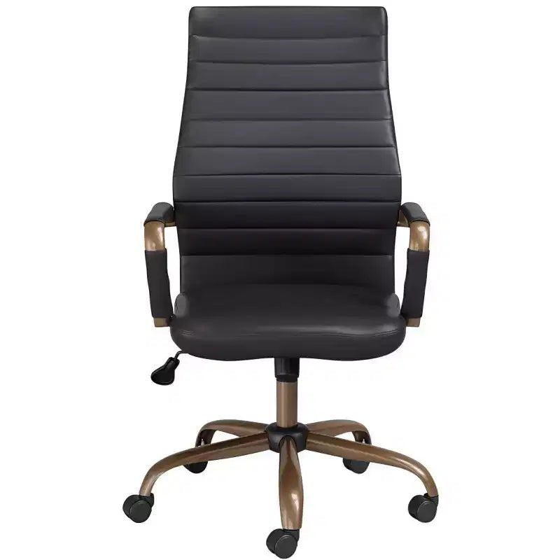 Studio 55D Sedia da ufficio regolabile in similpelle nera effetto vintage Primero