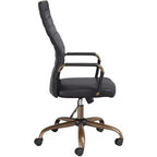 Studio 55D Sedia da ufficio regolabile in similpelle nera effetto vintage Primero