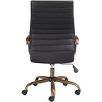Studio 55D Sedia da ufficio regolabile in similpelle nera effetto vintage Primero