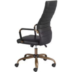 Studio 55D Sedia da ufficio regolabile in similpelle nera effetto vintage Primero