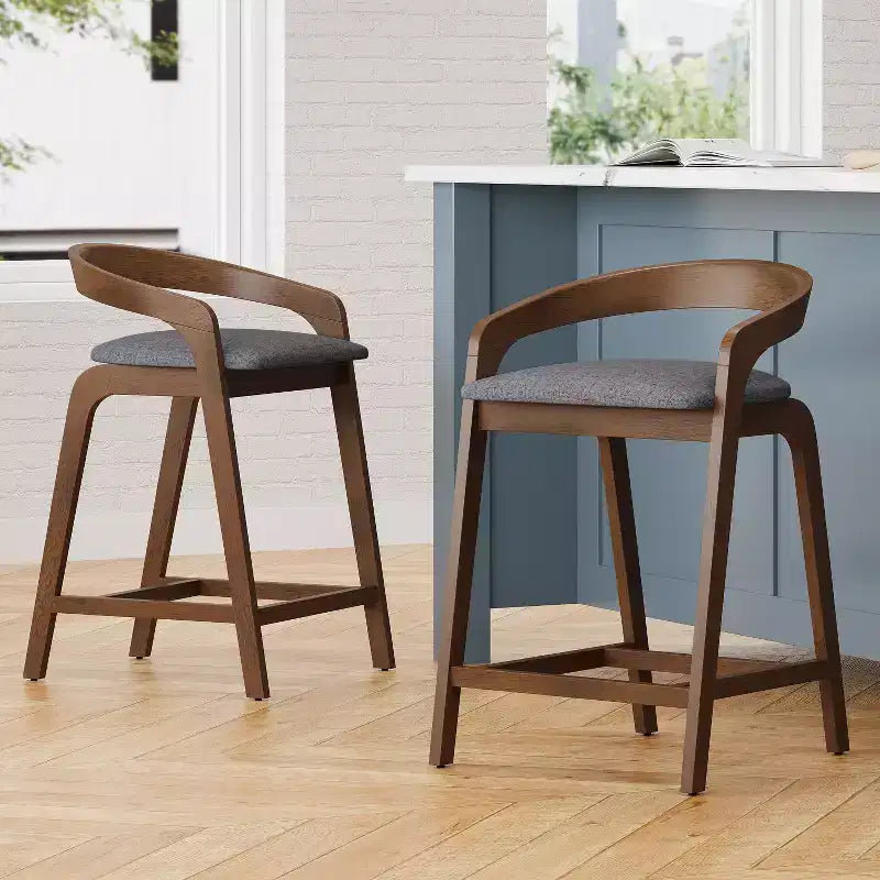 Christopher Knight Home Casper, Sgabelli da bancone in legno di Hevea, stile contemporaneo, 64 cm (Set da 2)