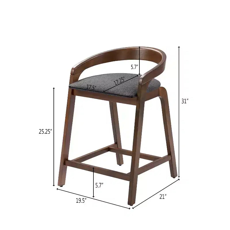 Christopher Knight Home Casper, Sgabelli da bancone in legno di Hevea, stile contemporaneo, 64 cm (Set da 2)