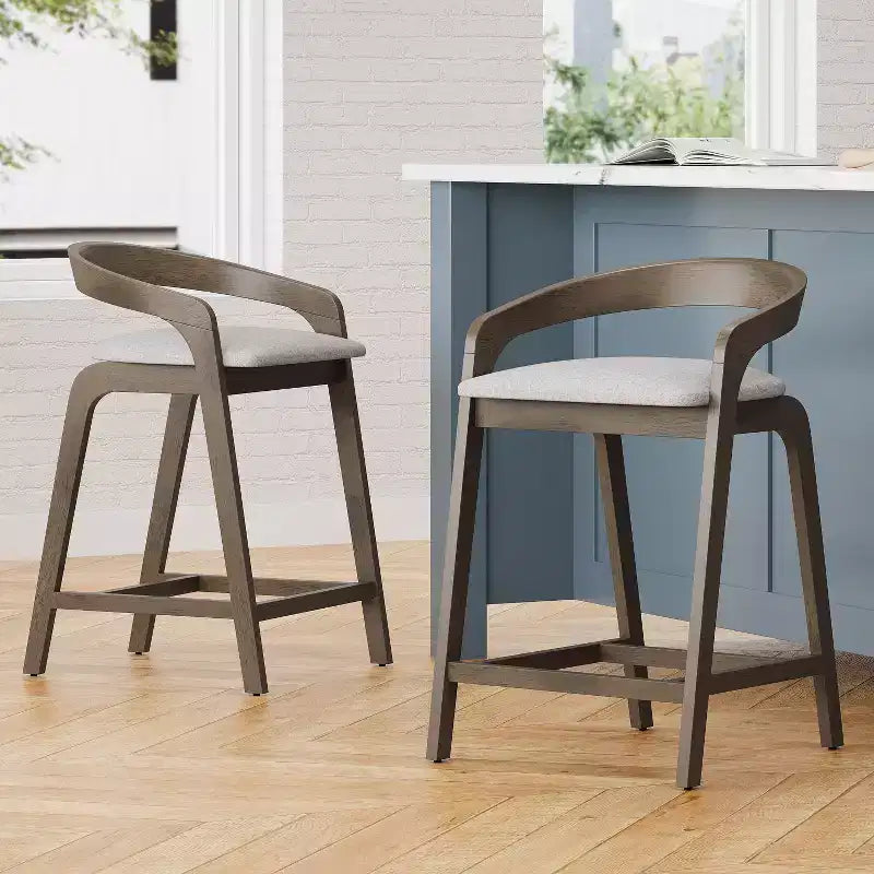 Christopher Knight Home Casper, Sgabelli da bancone in legno di Hevea, stile contemporaneo, 64 cm (Set da 2)