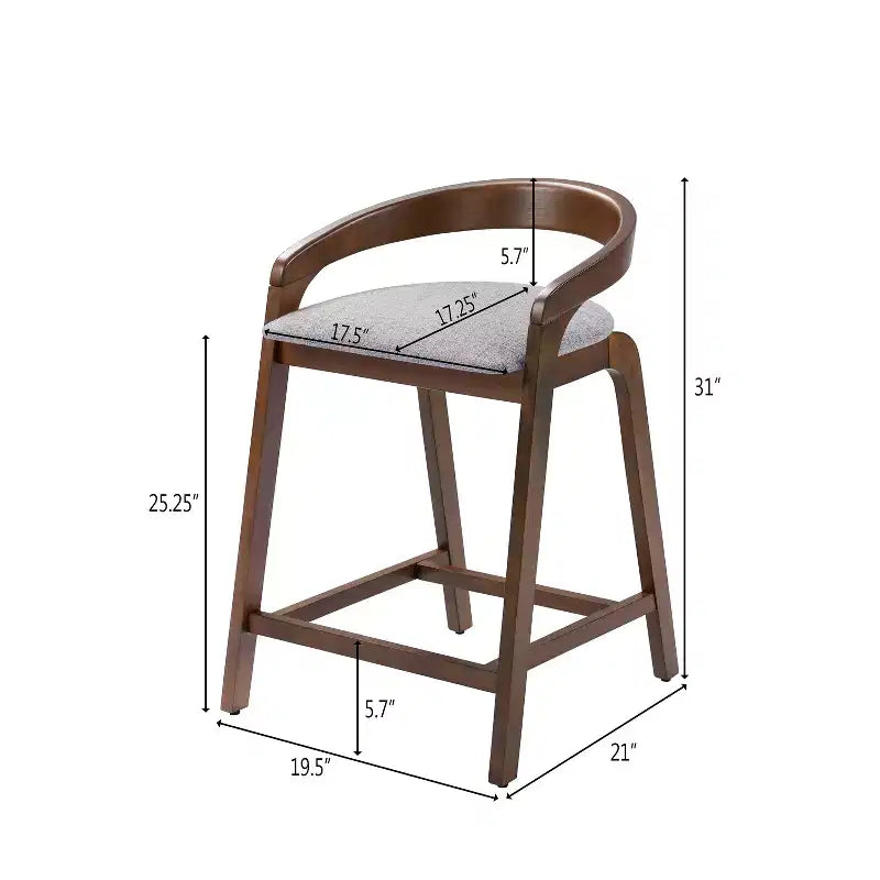 Christopher Knight Home Casper, Sgabelli da bancone in legno di Hevea, stile contemporaneo, 64 cm (Set da 2)