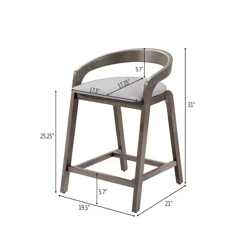 Christopher Knight Home Casper, Sgabelli da bancone in legno di Hevea, stile contemporaneo, 64 cm (Set da 2)