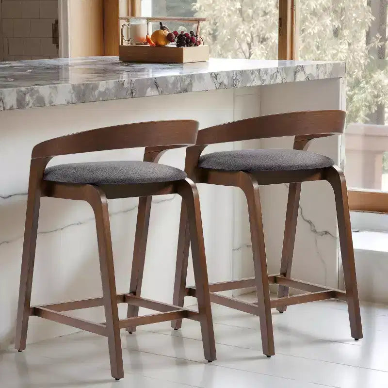 Christopher Knight Home Casper, Sgabelli da bancone in legno di Hevea, stile contemporaneo, 64 cm (Set da 2)