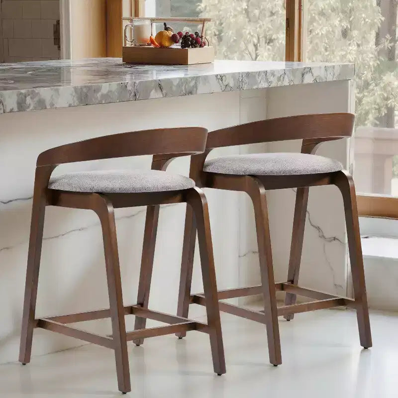 Christopher Knight Home Casper, Sgabelli da bancone in legno di Hevea, stile contemporaneo, 64 cm (Set da 2)
