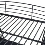 Whisen 77.1L x 56.7W Letto a soppalco in metallo matrimoniale dal design elegante con mensole e scrivania a L