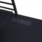 Whisen 77.1L x 56.7W Letto a soppalco in metallo matrimoniale dal design elegante con mensole e scrivania a L